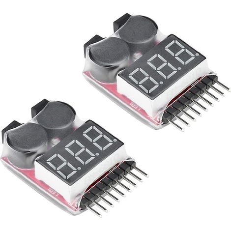 1-8s Lipo-batterietester Mit Niederspannungsalarm Und Led-anzeige Für Lipo-, Li-, Limn- Und Li-ionen-batterien (2 Stück)