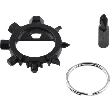 12-in-1 Schneeflocken-multitool, Edelstahl-schraubendreher-schlüsselanhänger, Flaschenöffner, Tragbares Gadget Und Alltagswerkzeug Für Outdoor-campingabenteuer (schwarz)
