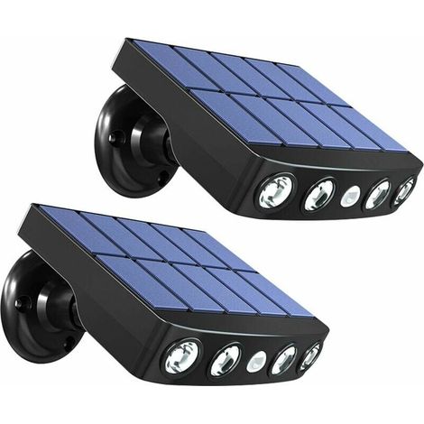 Set Mit 2 Solar-wandleuchten Mit Bewegungsmelder, Wasserdicht, Kabellos, Für Garten Oder Einfahrt