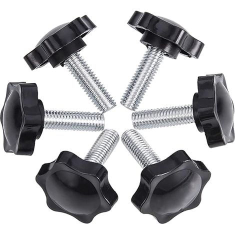 6er-packung M8x25 Mm Rändelschrauben, Gerändelte Kunststoff-sternknopf-rändelschrauben