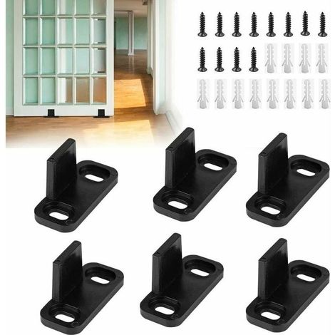 Stück Kunststoff-schiebetürführungen 452024 Mm, Multifunktionale Bodenschiebetürführungen, Robuste, Geräuschdämpfende Bodenführungen Mit Schrauben Für Schiebetüren Im Homeoffice