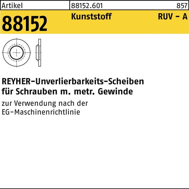 Unverlierbarkeitsscheibe R 88152 6/6,3x12,5x1,3 Kunststoff naturfarben