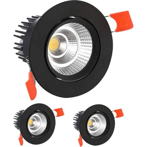 X Led-einbaustrahler, 9 W Cob-deckeneinbauleuchten, Kaltweiß 6000 K, 900 Lm, 220–240 V Wechselstrom, Ra ≥ 90, Ausschnitt 90–100 Mm, Abstrahlwinkel 24°, Schutzart Ip44, Für Bad, Küche, Wohnzimmer, Flur