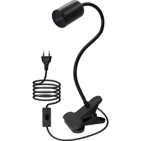 E27-klemmleuchte, 240 Cm Kabel, 10 Mm Dicker, 360° Flexibler Schwanenhals, E27-fassung, Nachttischlampe, Tischklemme