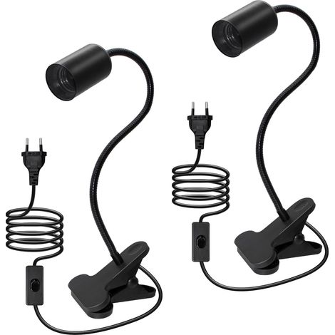 E27-klemmleuchte, 240 Cm Kabel, 35 Cm Länge, 360° Flexibler Schwanenhals, E27-fassung, Nachttischlampe Mit Schalter