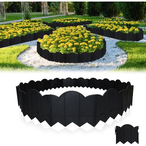 Kunststoff-rasenkanten, 30er-packung. Flexible Einfassung Für Blumenbeete, Robuste Kunststoffeinfassung Für Blumenbeete, Baumumrandungen, Rasenränder – Einfache Montage.