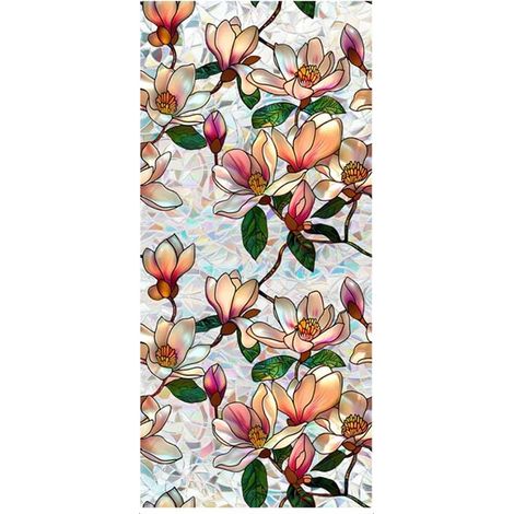 Dekorative Buntglasfolie, Selbstklebend, Uv-schutz Und Sichtschutz, 17 X 39,4 Zoll