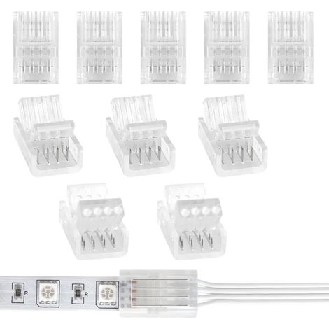 Packung Mit 10 10mm 4-pin Led-verbindern Für Led-streifen Für 10mm Rgb Led-streifen 5050 3528 (verbinden Von Led-streifen Und Kabeln)