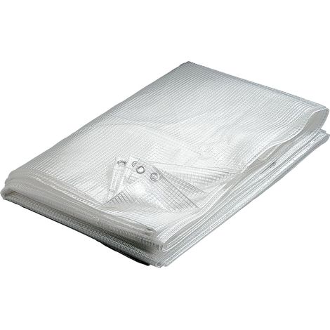 Transparente Plane 2x3m, Verstärktes Polyethylen 80g/m², Metallösen, Uv-beständig, Garten/baustelle