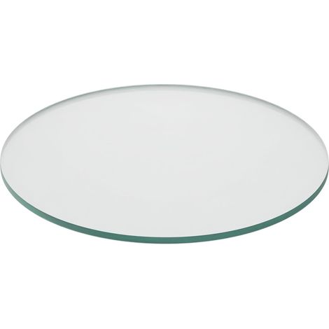 Runde Glasplatte, Durchmesser 30 Cm, Dicke 8 Mm, Transparent, Für Tisch Und Kamin