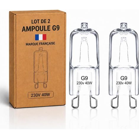 Französische Marke – 2er-pack G9-halogenlampen, 40 W, 230 V, Led-ofenlampen, Warmweiß (2700 K), G9-led, 300 °c Hitzebeständig, Klares Glas, Dimmbar, Kompatibel Mit Neff, Whirlpool Und Bosch