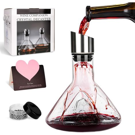 Kristall-weinkaraffe, 1500 Ml, Mit Belüftung Und Filter, Verkostungszubehör