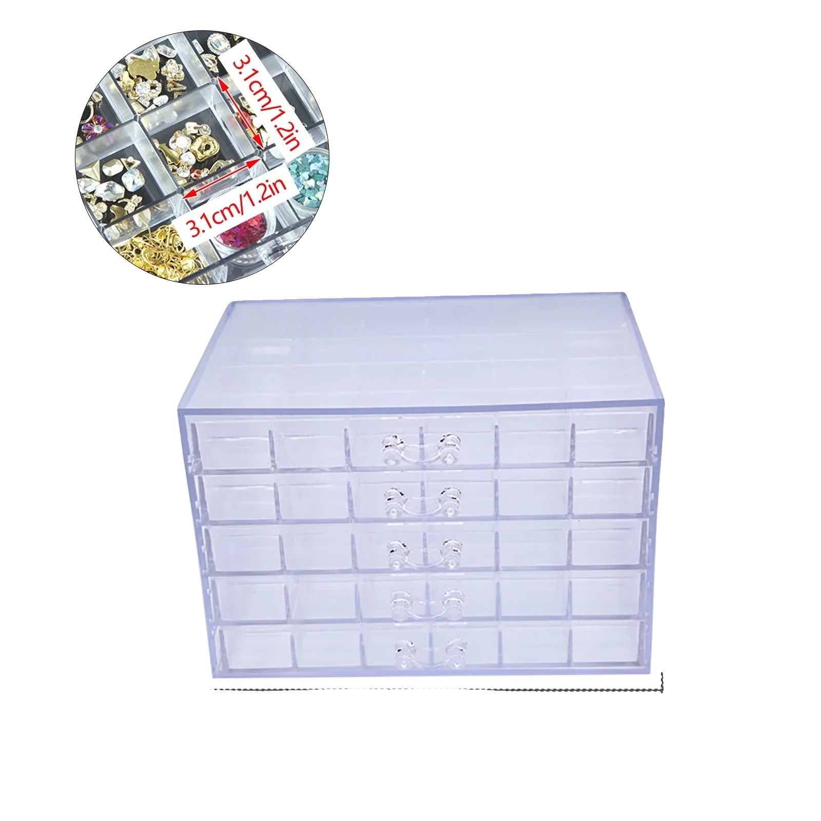 Aufbewahrung Für Nagelkunst, 120 Fächer, Schubladenorganizer, Transparent