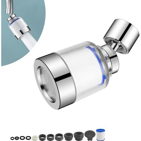 Drehbarer Wasserfilter, Robustes Kupfer, Transparentes Sichtfenster, 6 Adapter, Für Küche Und Bad