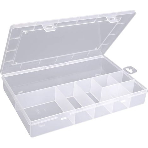 Aufbewahrungsbox Aus Bruchfestem Polypropylen, Transparent, Mit 8 Festen Fächern, Für Schrauben Und Kleinteile