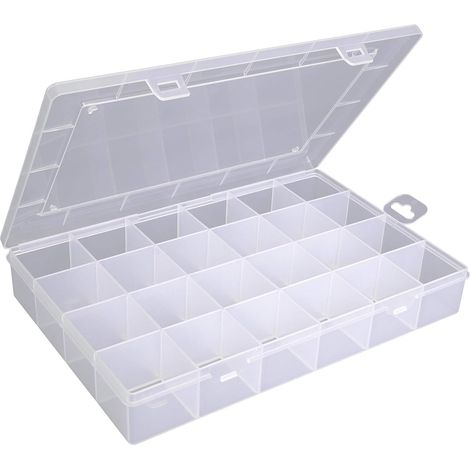 Aufbewahrungsbox Aus Transparentem, Bruchfestem Polypropylen Mit 24 Fächern Für Schrauben Und Kleinteile