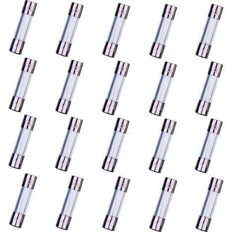 20 Sicherungen, Glas 5x20mm, 6,3a 250v, Schnellwirkend, Für Haushaltsgeräte