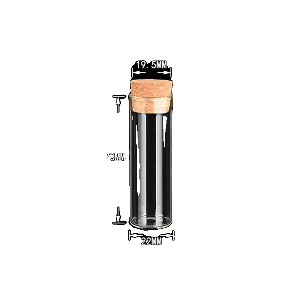 Glasflaschen, Korkverschluss, Umweltfreundliches Design, 18 Ml – 22 X 70 Mm