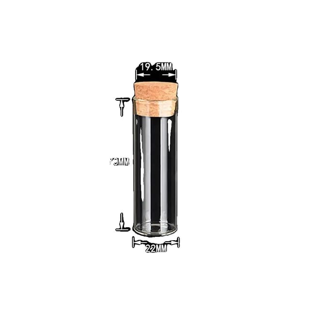 Glasflaschen, Korkverschluss, Umweltfreundliches Design, 18 Ml – 22 X 70 Mm