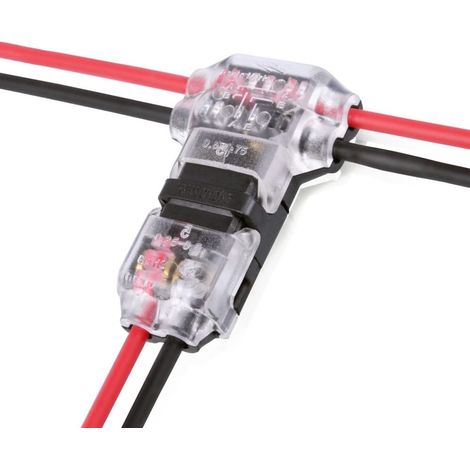 Packung Mit 10 Zweipoligen T-abzweigverbindern Für Niederspannung, 3-wege-schnellverbinder, Lötfrei Und Ohne Abisolierung. Kompatibel Mit Kabeln Von 18–24 Awg.