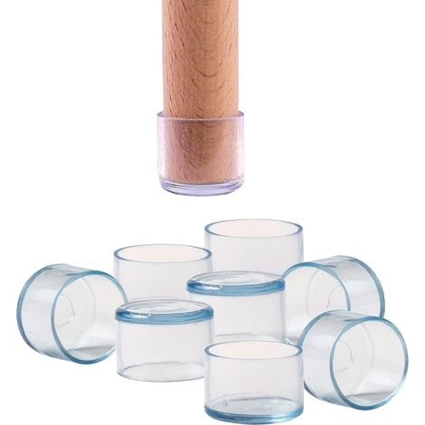 Silikon-gleiter Für Stuhl- Und Möbelfüße – 16 Stück – Runde Gleiter Für Stuhl- Und Tischbeine Aus Holz, Kunststoff Oder Metall – Kratzfest Und Geräuschdämpfend – 30 Mm – Transparent