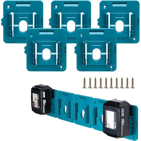 Set Mit 5 Makita 18v Akkuhalterungen – Wandmontage Mit 10 Schrauben – Robustes Abs-kunststoff – Kompatibel Mit Bl1860, Bl1850, Bl1840 Und Bl1830