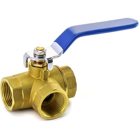 Dreiwege-kugelhahn, Geschmiedetes Messing, 3/4"-innengewinde, L-anschluss, Für Wasser Und Gas