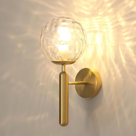 Wandleuchte Für Den Innenbereich, Vintage-wandlampe Mit E27-glaskugelschirm, Goldene Innenbeleuchtung Für Schlafzimmer, Wohnzimmer, Flur, Café, Treppenhaus