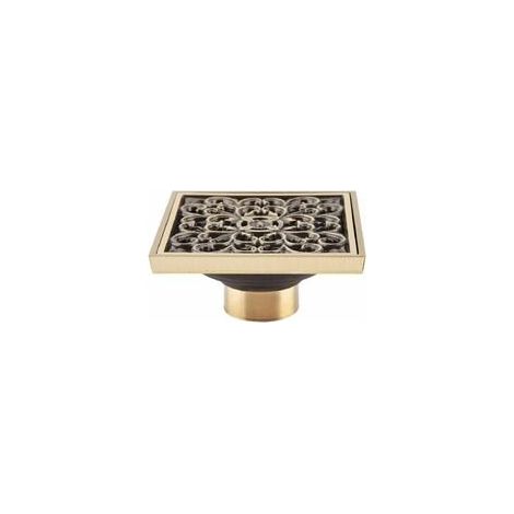 Antiker Abflussstopfen Aus Messing – Quadratisch, Unsichtbar – 10 Cm