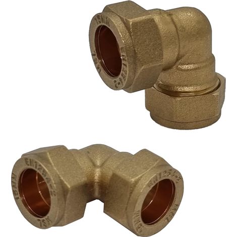 Satz Mit 2 Massiven 15-mm-messing-klemmwinkelverschraubungen Für Kupferrohr-wassersysteme