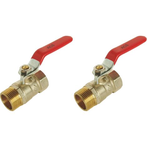 Satz Mit 2 Kugelhähnen (3/8"), Messinggehäuse Cw617n, Doppelte O-ringe, Sanitär & Heizung