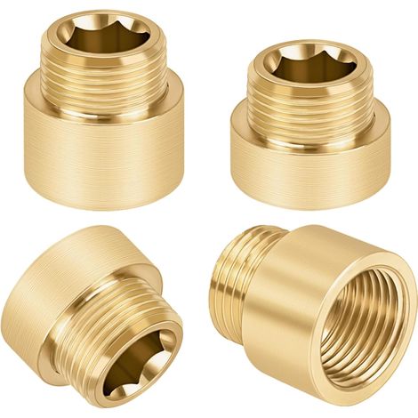 Set Mit 4 Messing-wasserhahnverlängerungen, 1/2", Durchmesser 10 Mm Und 20 Mm, Für Trinkwasser