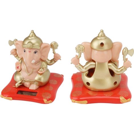 Solarbetriebene Ganesha-dekorationsfiguren Für Das Armaturenbrett Im Auto, Den Garten Oder Das Zuhause