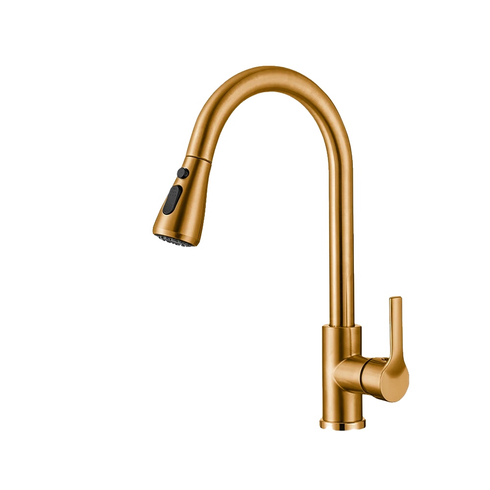 Küchenarmatur Mit Ausziehbarem Brausekopf, Modernes Design, Cf04043-or