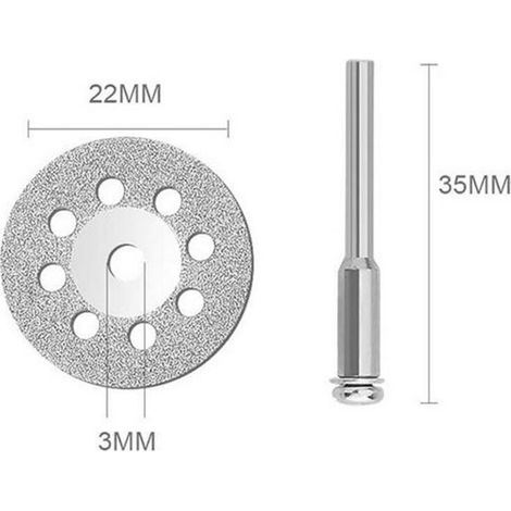 24-teiliges Set Diamanttrennscheiben, 22 Mm Durchmesser, Mit 4 Ersatzdornen (3 Mm) Für Dremel-rotationswerkzeuge