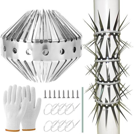 Antimarderstreifen, Edelstahl, 100 Cm, Konische Spikes, Schutzzubehör, Für Dach Und Dachrinne