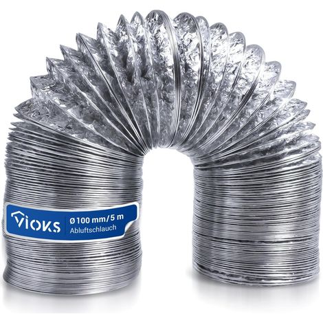 Flexibler Schlauch, Durchmesser 100 Mm, Länge 5 M, Aluminium, Für Dunstabzugshaube Und Klimaanlage