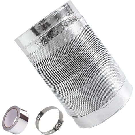 Flexibler, Hitzebeständiger Aluminium-lüftungsschlauch Mit Klemmen Für Klimaanlagen Und Dunstabzugshauben