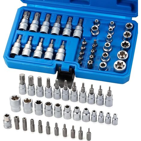 34 Torx-steckschlüssel, Chrom-vanadium-stahl, Innen- Und Außengewinde, Für Autoreparaturen Und Heimwerkerarbeiten