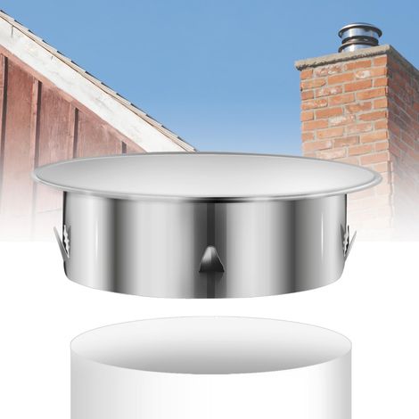 Edelstahl-schornsteinverschluss Für 125–130 Mm Rohre, Durchmesser 122 Mm, Höhe 45 Mm, Für Öfen