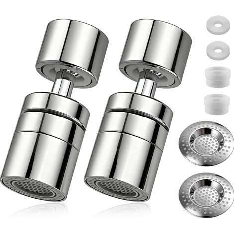 Set Mit 2 Wasserhahn-luftsprudlern, 720°-schwenkverlängerung, Sedimentfilter, Für Küchenspülen