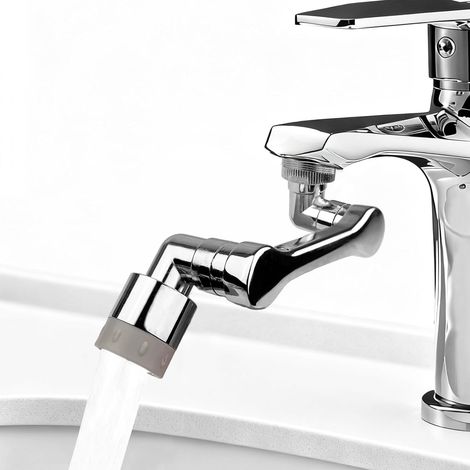 Wasserhahn-luftsprudler, 1080° Drehbarer Auszug, Silberlegierung, 2 Strahlarten, Küche/badezimmer