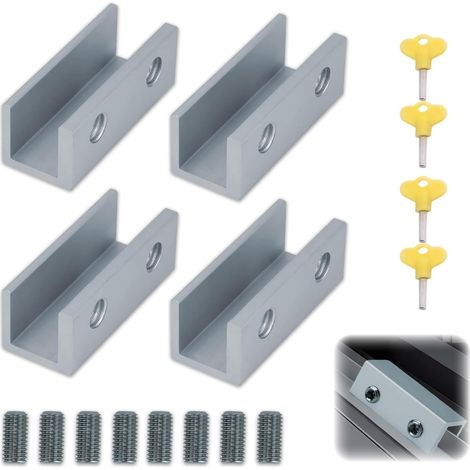 Schiebetürschloss, 4er-set, Zwei Löcher, Inklusive Schlüssel, Schiebetürstopper, Geeignet Für Schiebetüren Und Fenster