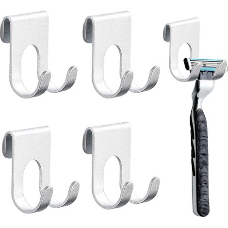4-teiliges Rasiererhalter-set, Rasiererständer Aus Edelstahl, Rasiererhalter, Rasiererständer, Rasiererhalter, Handtuchhalter Für Bad Und Küche, Kein Bohren Erforderlich, Silber