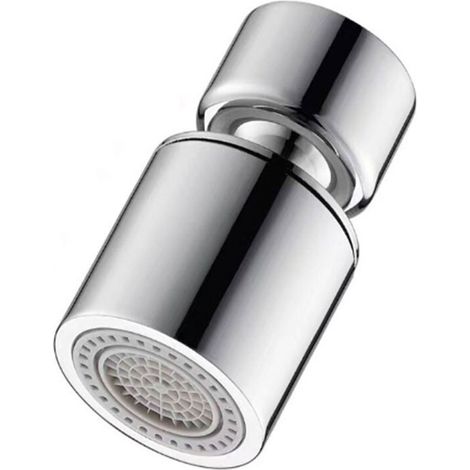 Flexibler Wasserhahnkopf, 360°-drehgelenk, Doppelte Luftsprudelfunktion, 2 Sprühmuster, Siebkopf, Silberfarben