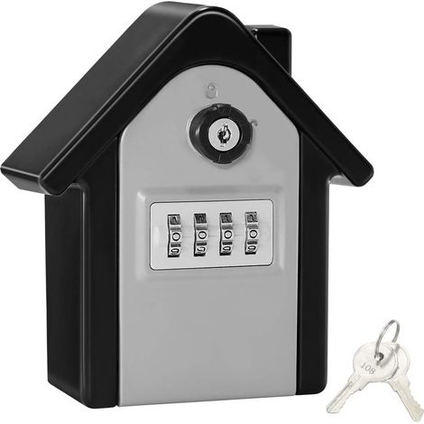 Wandmontierter, Sicherer Schlüsseltresor, Großer Schlüsselsafe Mit Digitalem Code Und Notfallschlüsseln (silber)