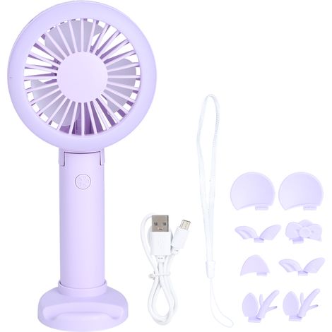 Tragbarer, Faltbarer Tischventilator, Mini-usb-wiederaufladbarer Tischventilator, Ideal Für Reisen, Büro Und Schlafzimmer (lila)