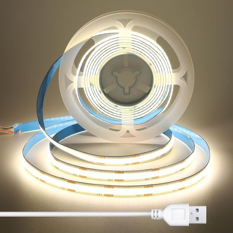 M Usb 5v Cob-led-streifen, 8 Mm Breit, Neutralweiß, Cri 92, Punktfrei, Flexibel Und Gleichmäßig, Für Die Montage Unter Theken, Spiegeln Und Regalen, 4000 K