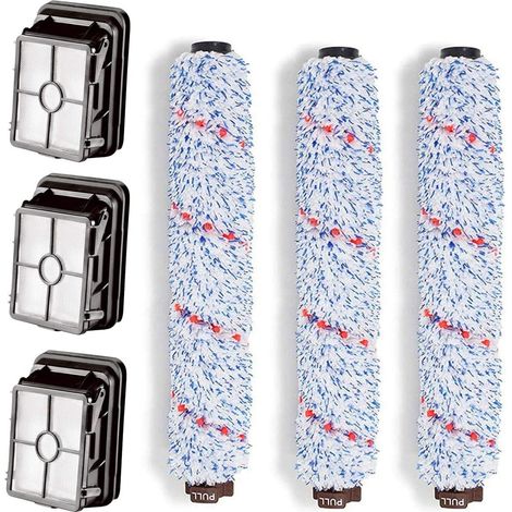 Staubsaugerfilter Und Mehrzweckbürstenwalze 1866 X 1868, Kompatibel Mit Bissell Crosswave Ersatzteil 1608683, 160-8683, 1608684 (set Mit 3 Bürstenwalzen + 3 Filtern)