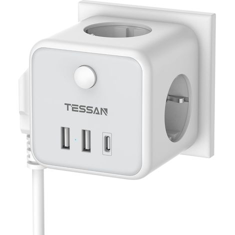 6-in-1-steckdosenleiste Mit Schalter, 3 Ac-steckdosen Und Usb-c-anschlüssen, Für Büro Und Küche